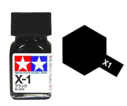 Farba olejna 80001 Enamel X-1 Black o pojemności 10 ml do stosowania na podłożach m.in. plastikowych, metalowych i drewnianych. Typ wykończenia serii farb oznaczonych X: błyszczący.